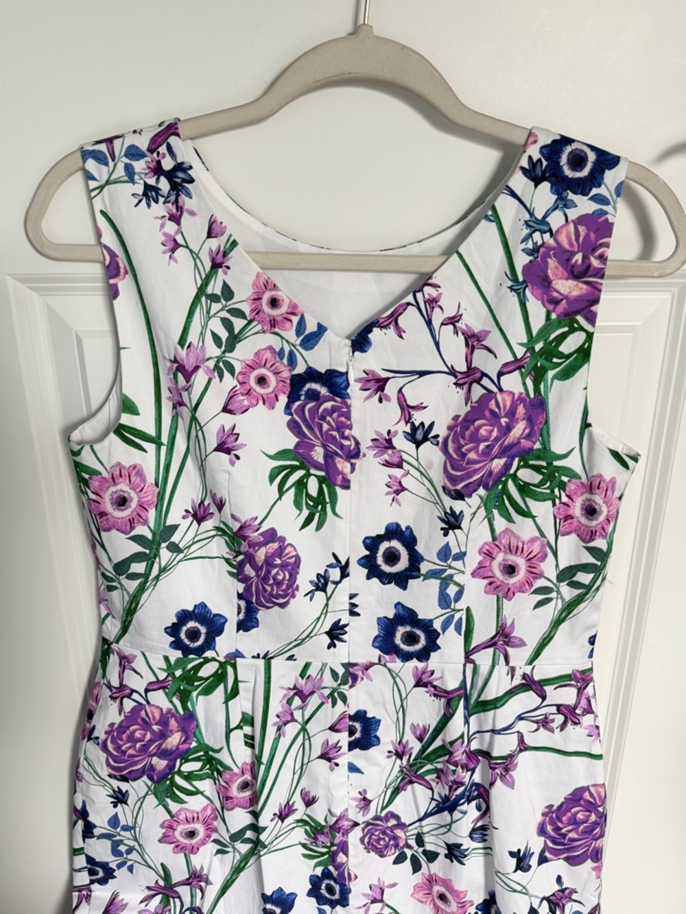 New! Talbots White Sateen Botanical Gardens Sheath Dress Size 8 54929 - Picture 8 of 13